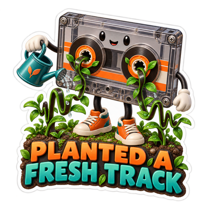 Planted a Fresh Track Cassette Garden Vinyl Sticker Decal