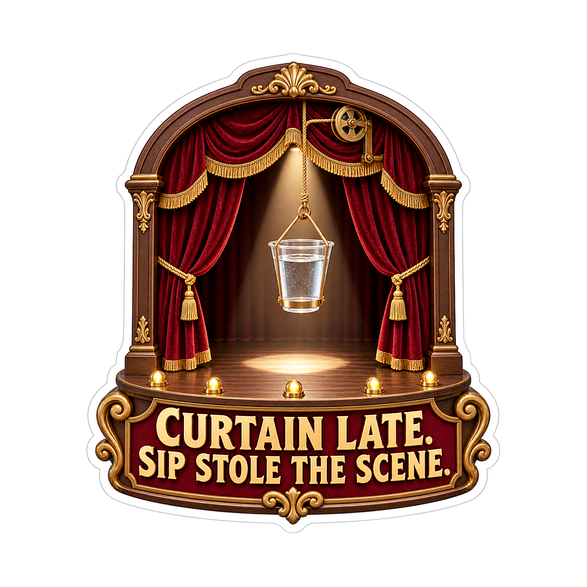 Curtain Late Vinyl Sticker Decal