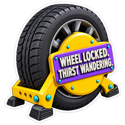 Wheel Locked Vinyl Sticker Decal