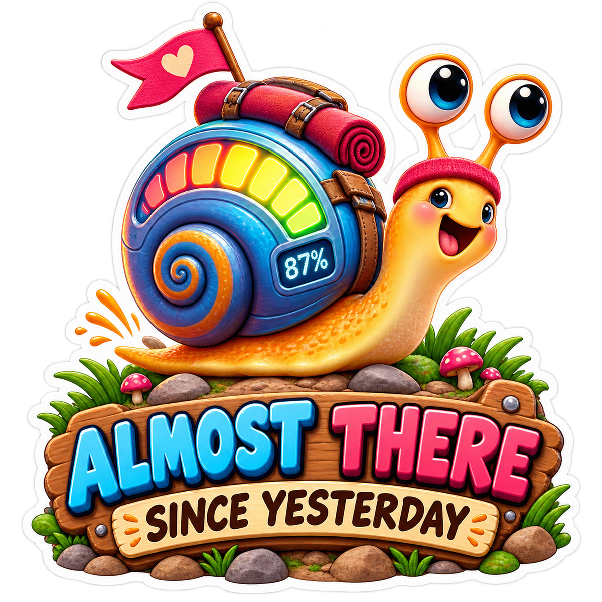 Almost There Snail Vinyl Sticker Decal