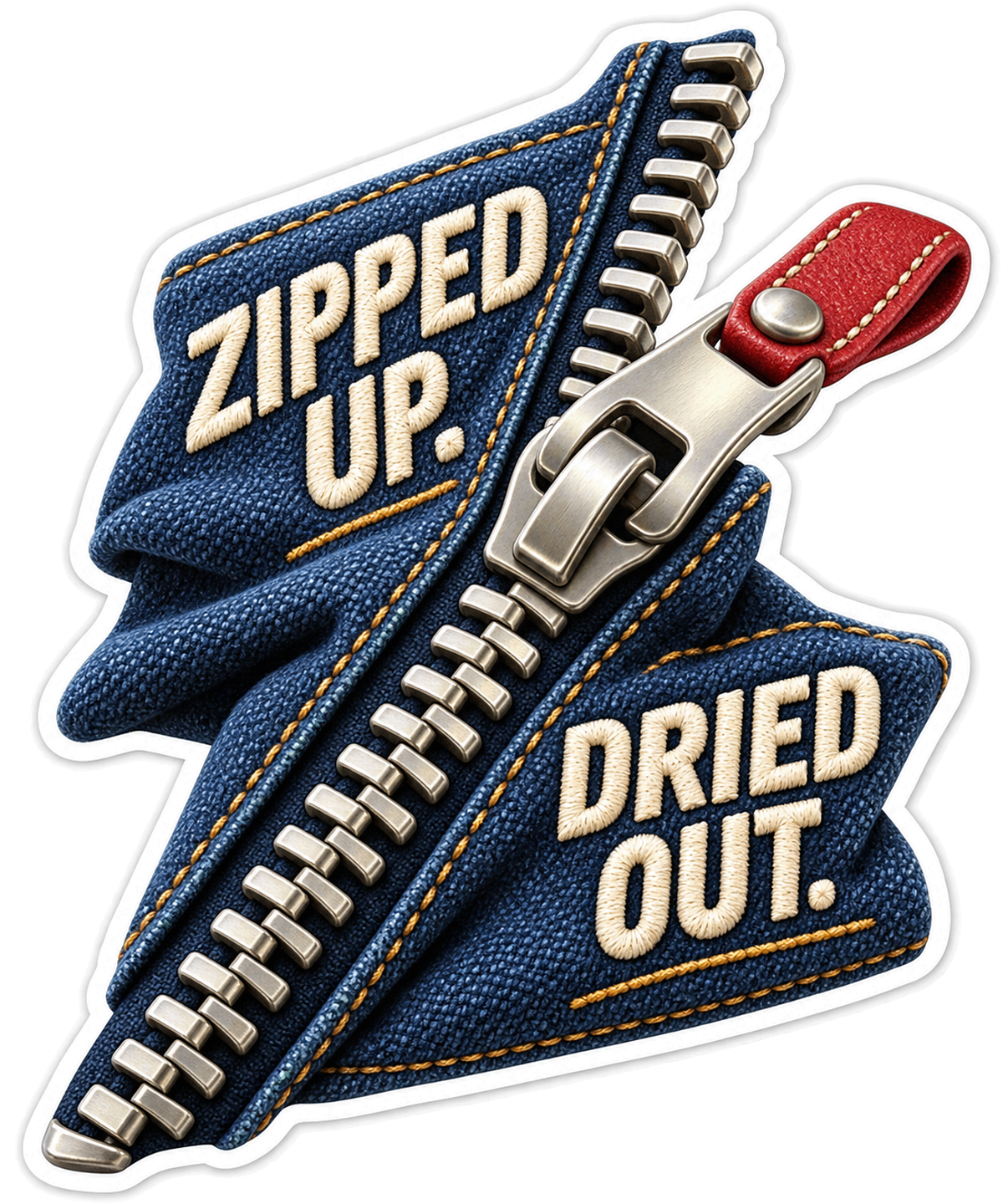 Zipped Up Vinyl Sticker Decal