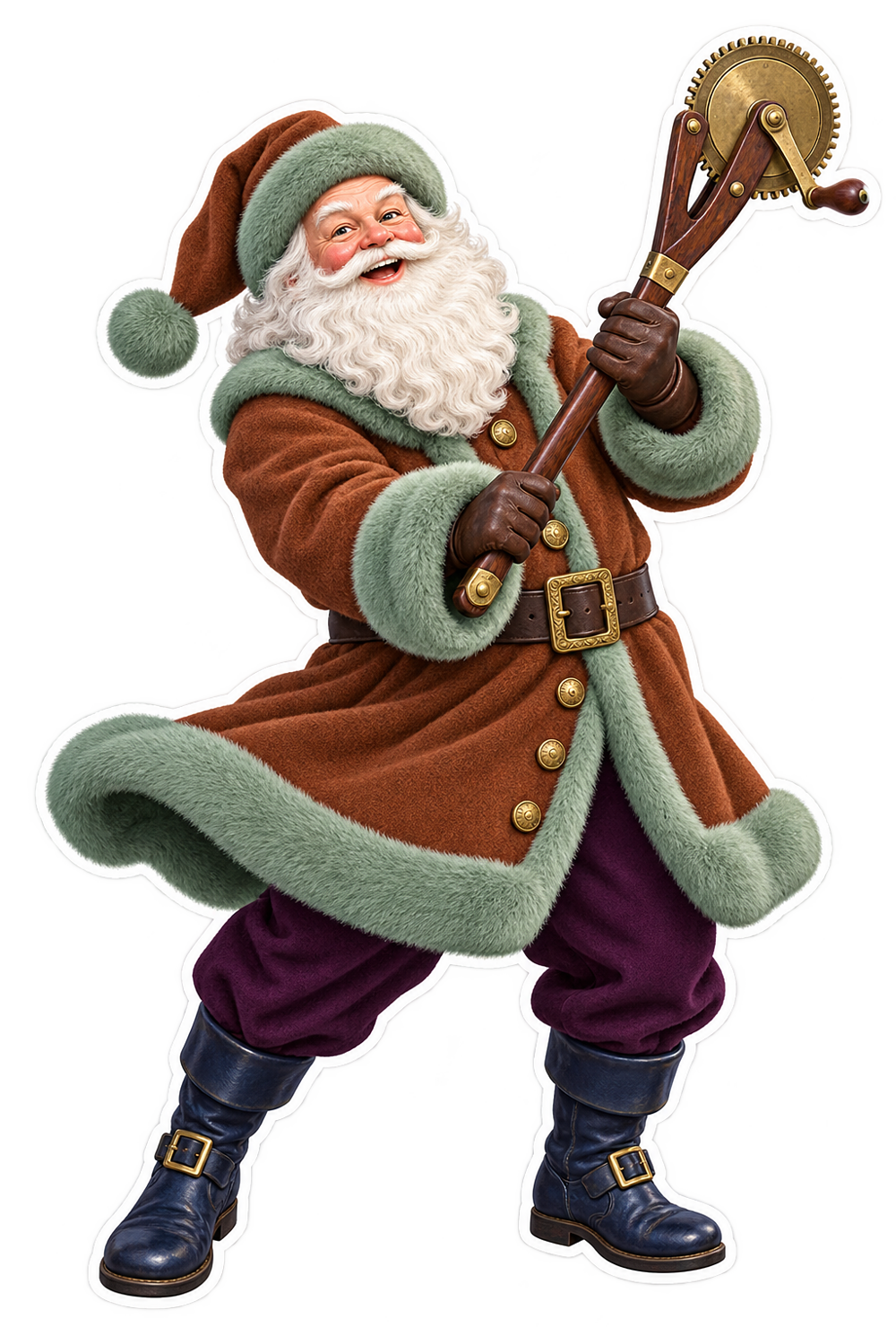 Santa Lignum Vitae Brass Rope Yarn Counter Vinyl Sticker Decal