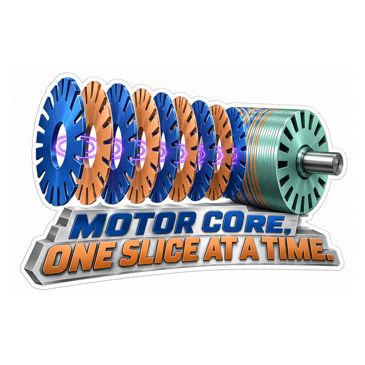 Rotor Lamination One Slice Vinyl Sticker Decal