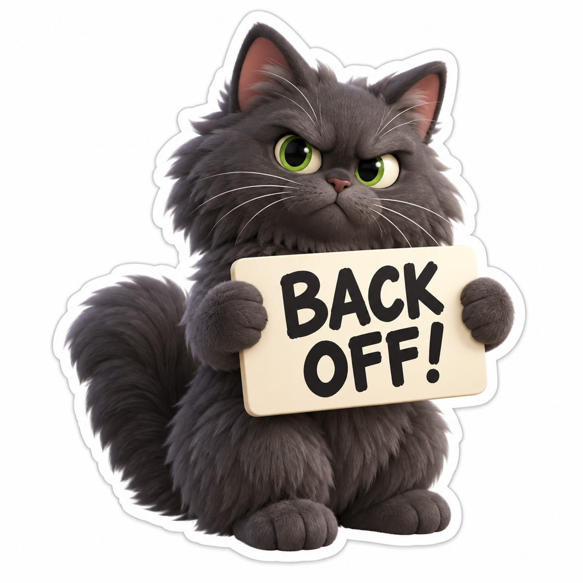 Back Off! Charcoal Green Vinyl Sticker Decal
