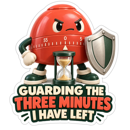 Guarding Three Minutes Kitchen Timer Vinyl Sticker Decal
