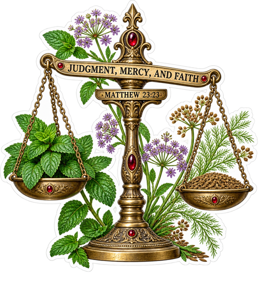 Bible Matthew 23 23 Judgment Mercy Faith Balance Vinyl Sticker Decal