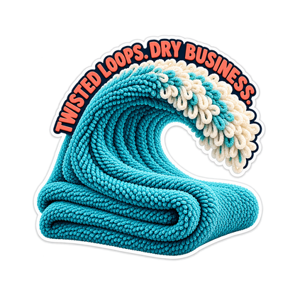 Microfiber Twist Loop Towel Vinyl Sticker Decal