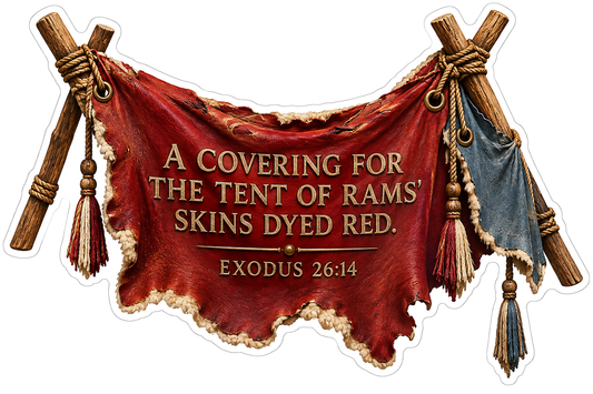 Bible Exodus 26 14 Rams Skins Dyed Red Vinyl Sticker Decal