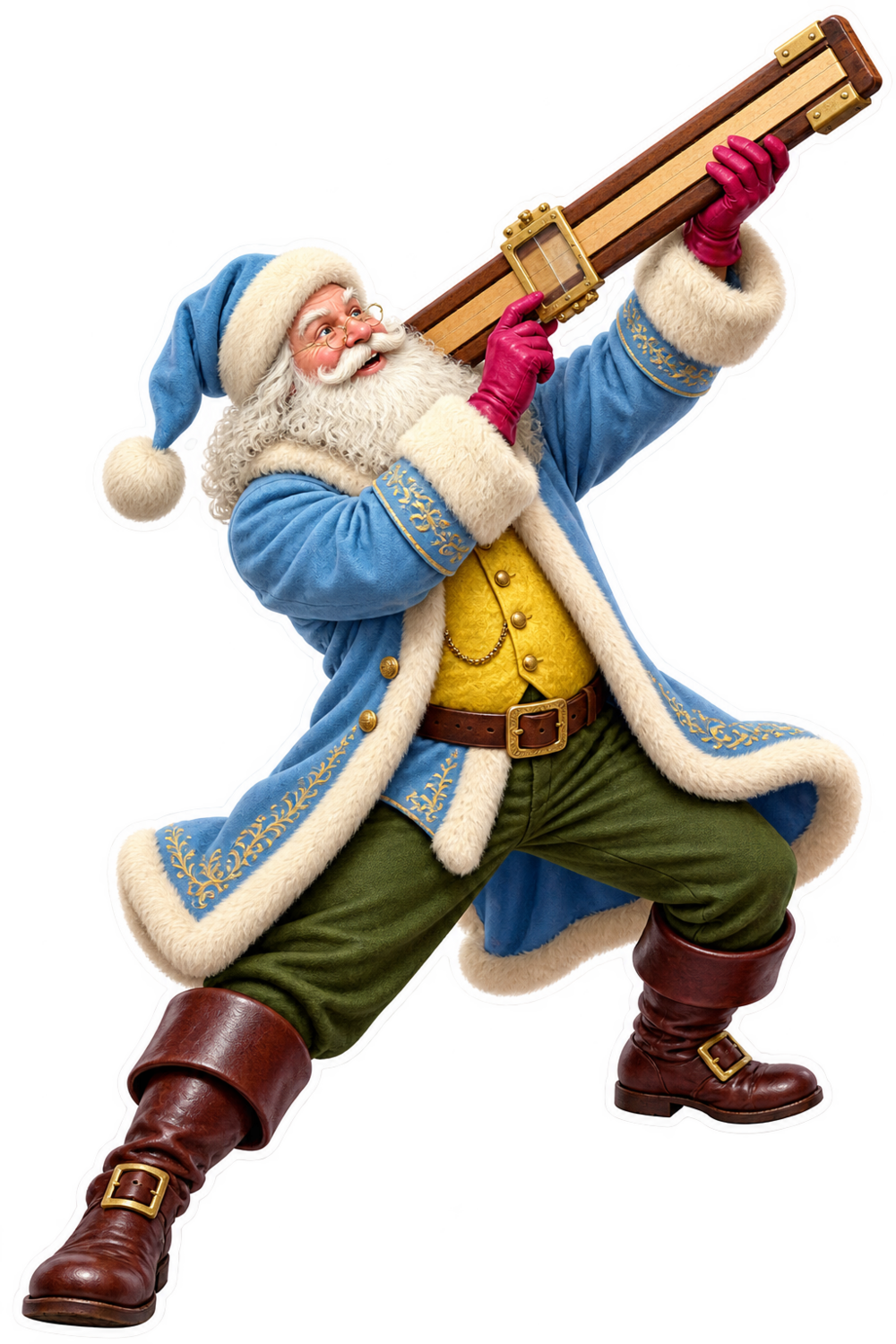 Santa Antique Hardwood Slide Rule Vinyl Sticker Decal