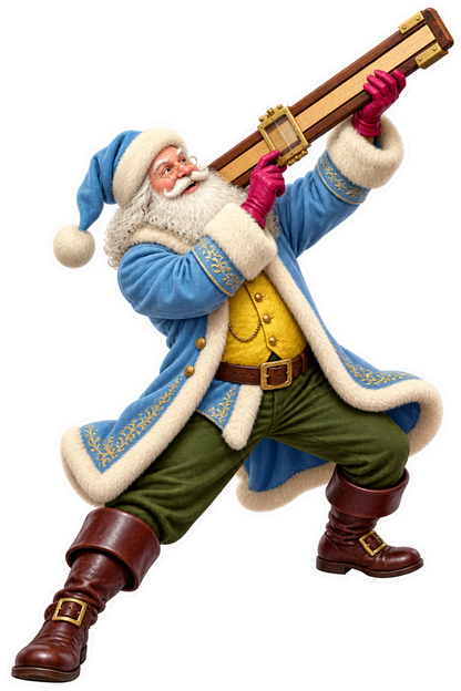 Santa Antique Hardwood Slide Rule Vinyl Sticker Decal