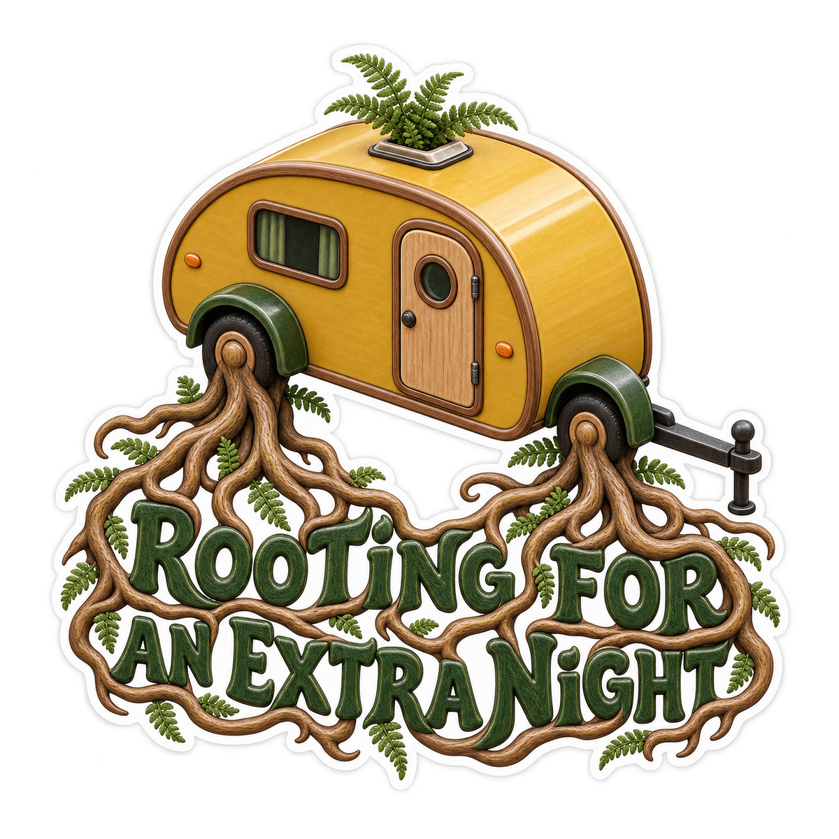 Camper Rooting Extra Night Vinyl Sticker Decal