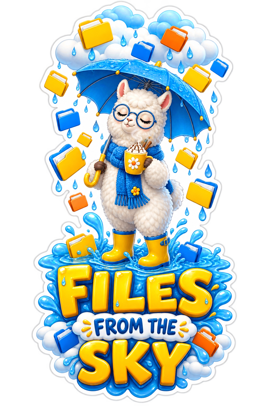 Files from the Sky Parachuting Sheep Vinyl Sticker Decal