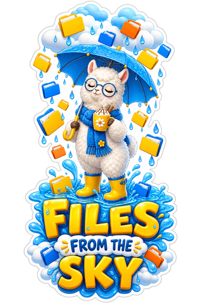 Files from the Sky Parachuting Sheep Vinyl Sticker Decal