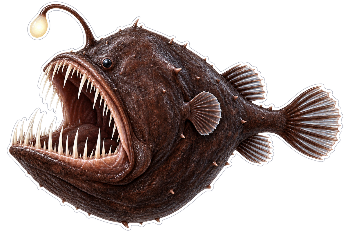 Humpback Anglerfish Vinyl Sticker Decal