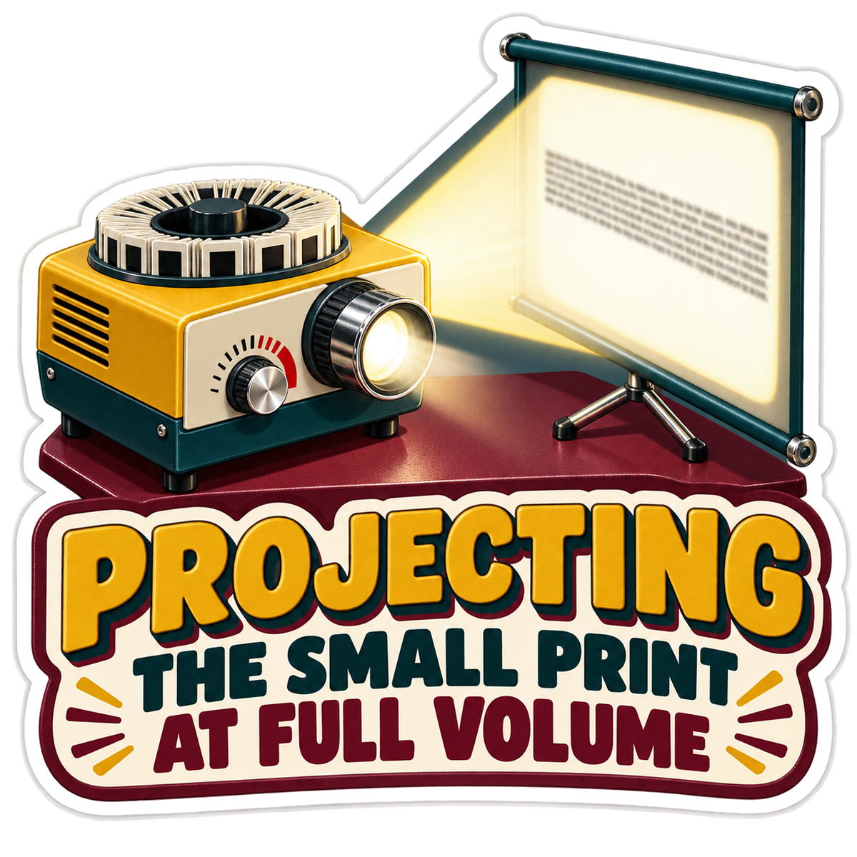 Projecting Small Print Slide Projector Vinyl Sticker Decal