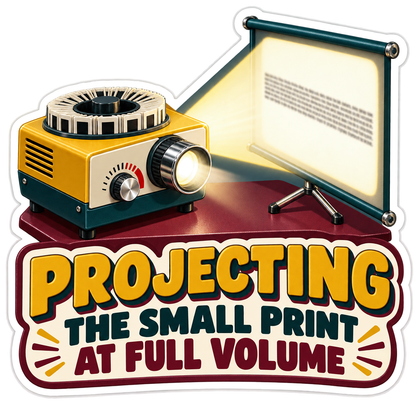 Projecting Small Print Slide Projector Vinyl Sticker Decal