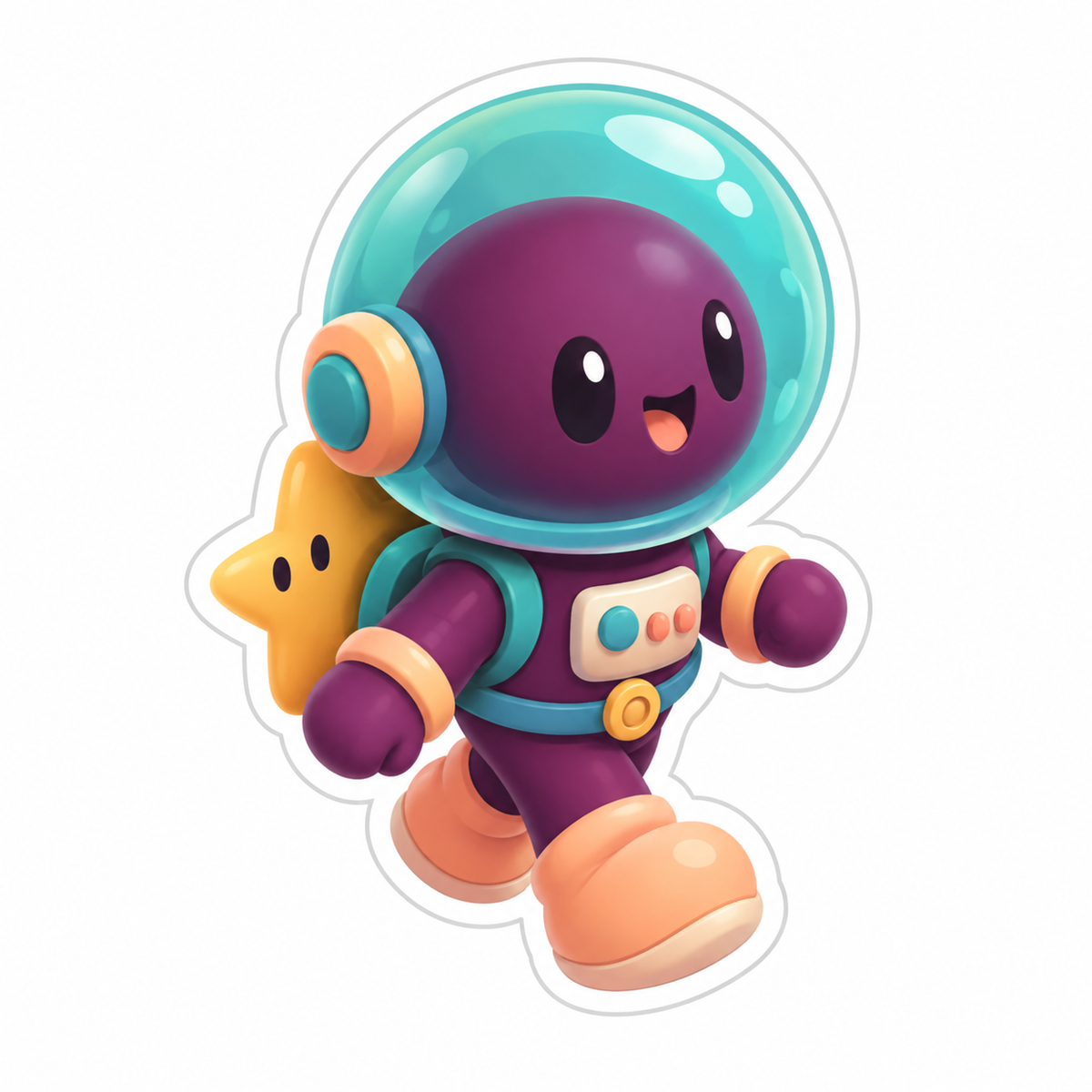 Plum-Colored Space Explorer Vinyl Sticker Decal