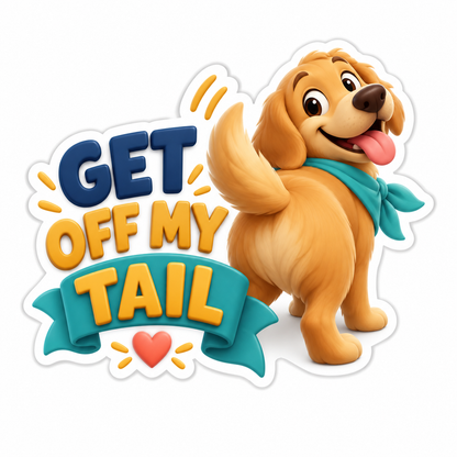 Get Off My Tail Navy Gold Vinyl Sticker Decal