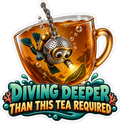Tea Infuser Deep Diver Vinyl Sticker Decal
