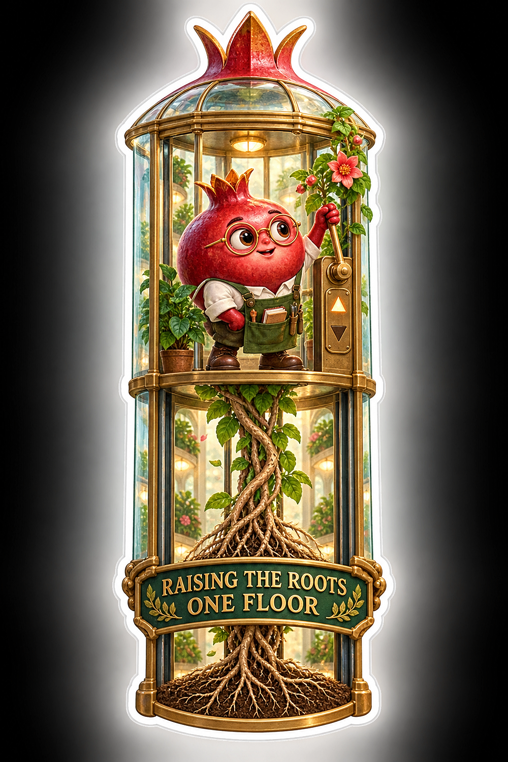 Elevating the Bloom One Floor Up Tomato Vinyl Sticker Decal