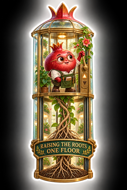 Elevating the Bloom One Floor Up Tomato Vinyl Sticker Decal