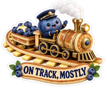 On Track Mostly Blueberry Train Vinyl Sticker Decal
