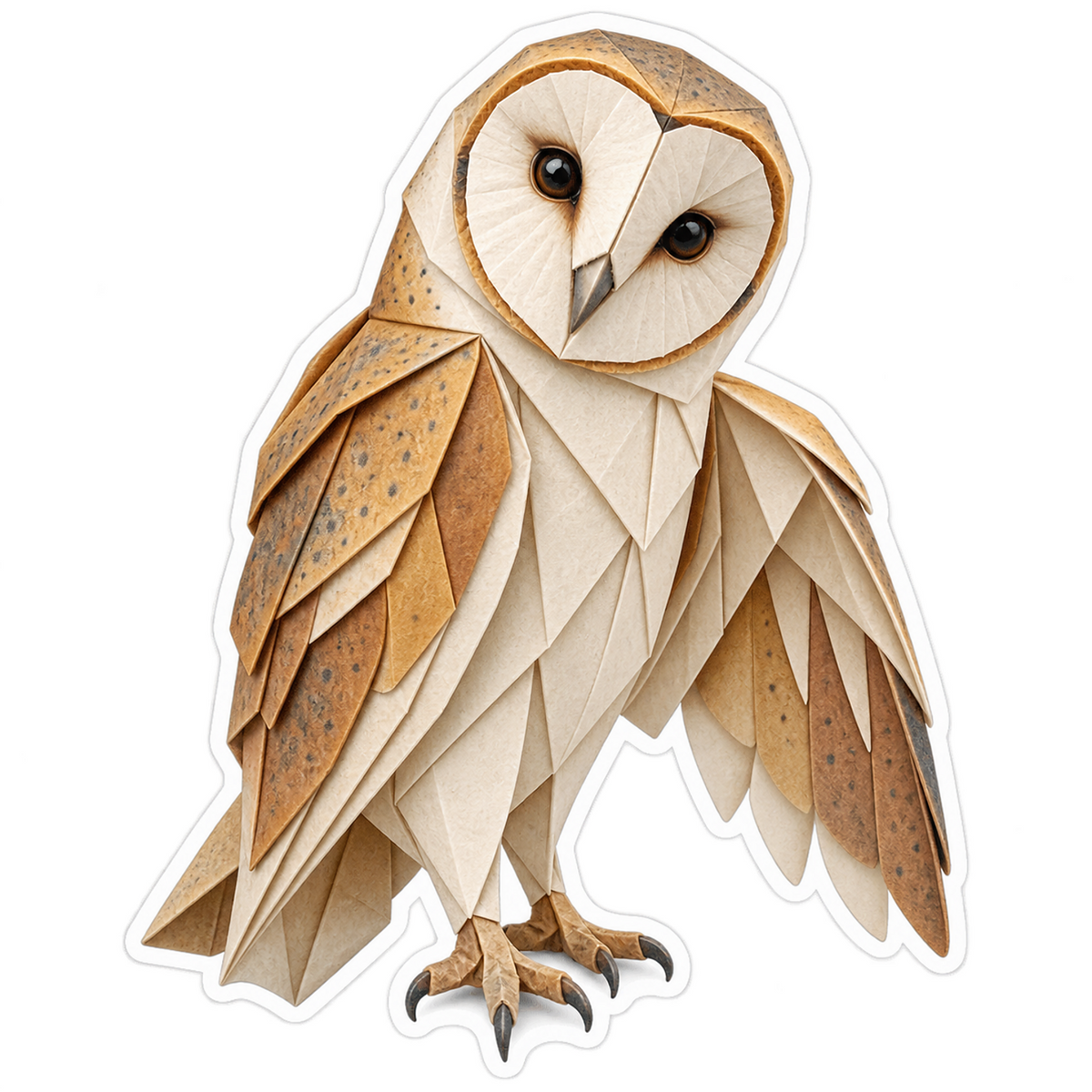 Origami Animals Barn Owl Vinyl Sticker Decal