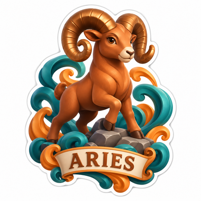Aries Copper Teal Vinyl Sticker Decal
