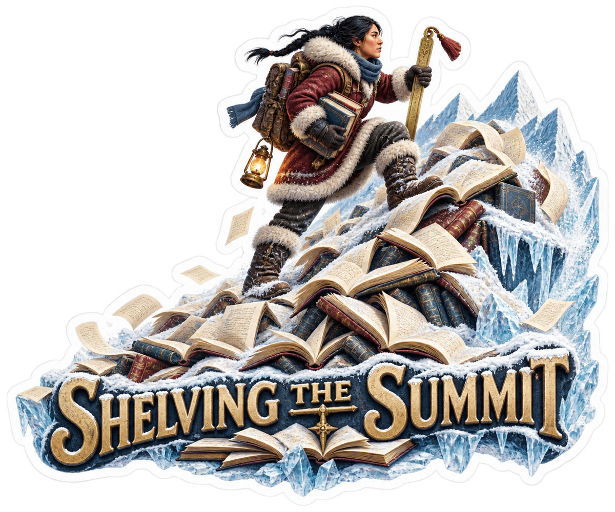 Shelving the Summit Man Mountain Books Vinyl Sticker Decal