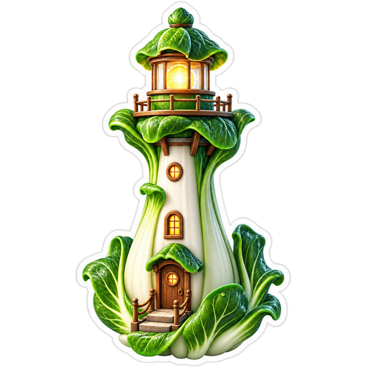 Cabbage Crush Bok Choy Lighthouse V2 Vinyl Sticker Decal