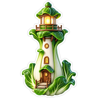 Cabbage Crush Bok Choy Lighthouse V2 Vinyl Sticker Decal
