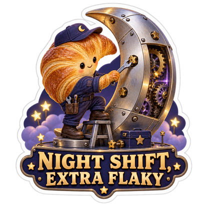 Night Shift Extra Flaky Croissant Wizard Vinyl Sticker Decal