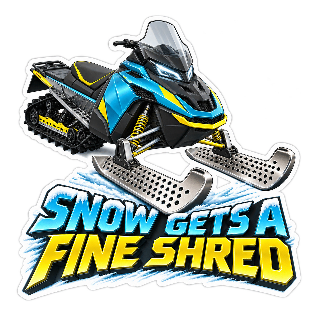 Snow Gets A Fine Shred Vinyl Sticker Decal