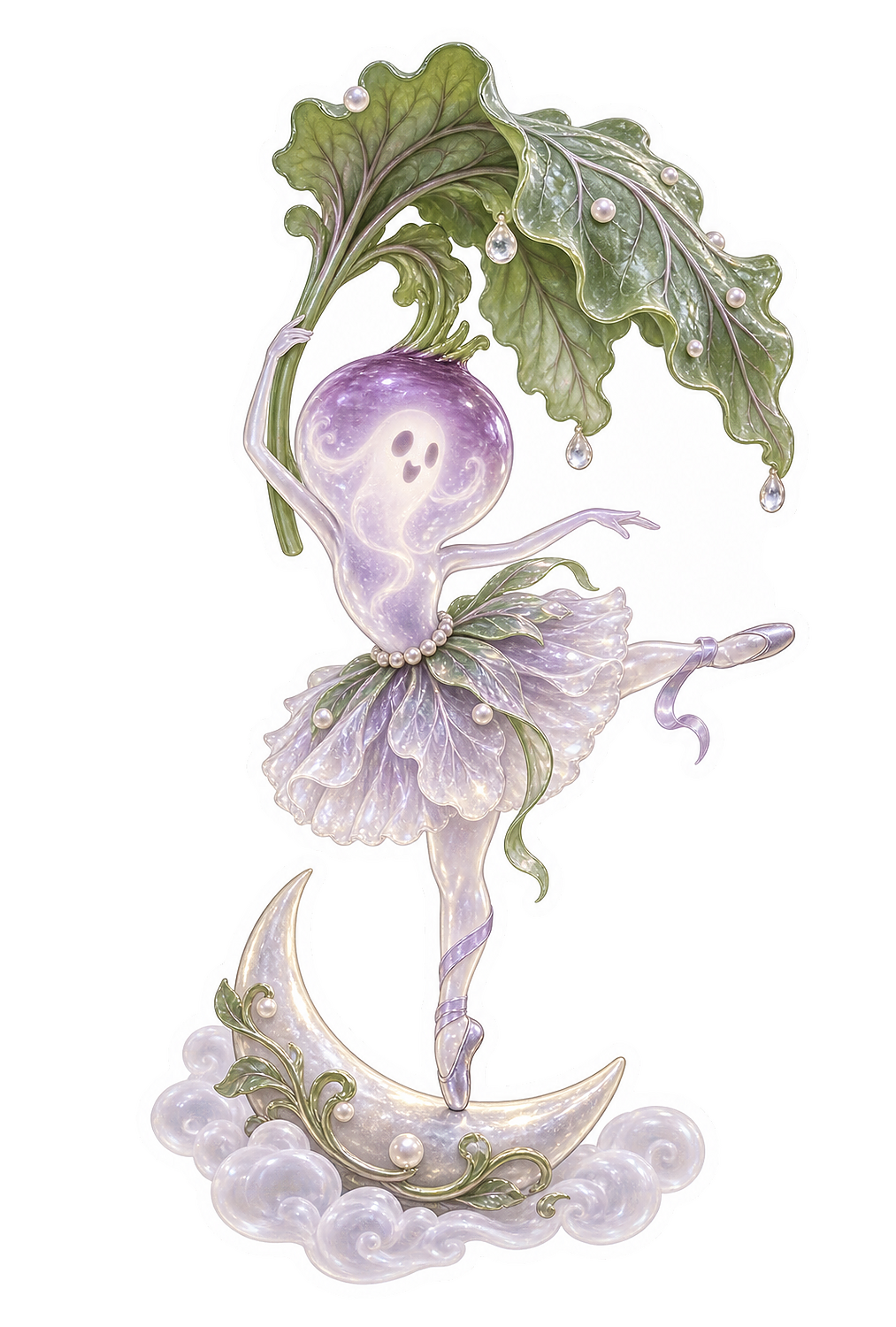 Lavender Glass Phantom Radish Ballet Parasol Vinyl Sticker Decal