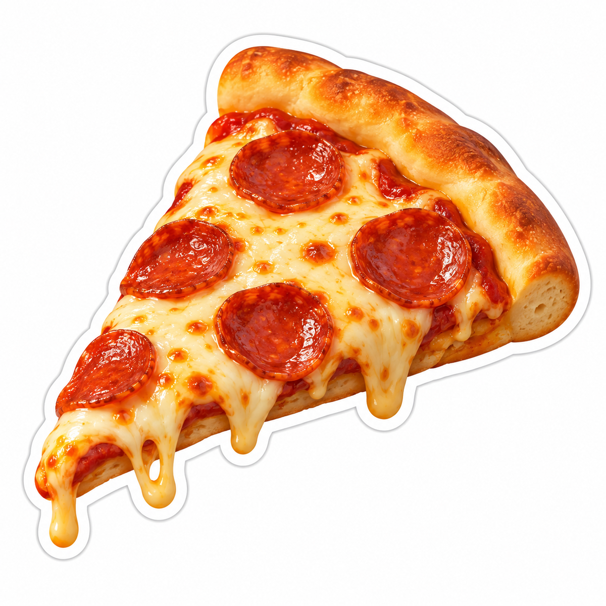 Thick Pepperoni Pizza Slice With Bubbling Cheese Vinyl Sticker Decal