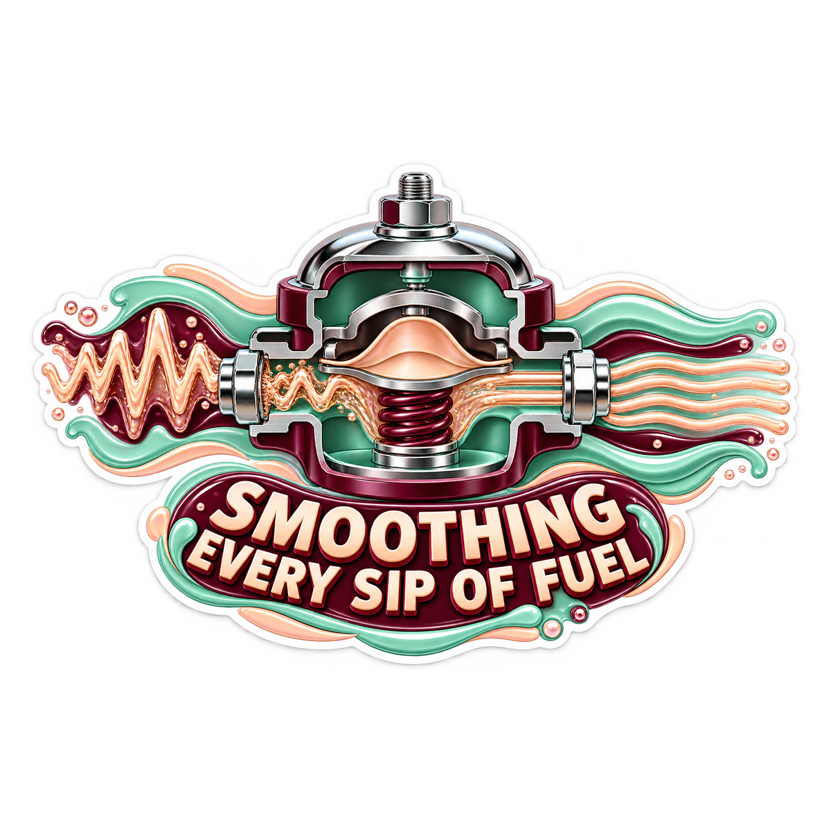 Fuel Pulse Damper Smooth Flow Vinyl Sticker Decal