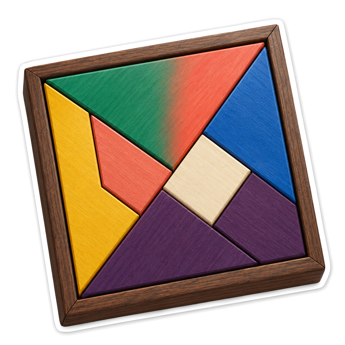Mechanical Spatial Puzzles Tangram Vinyl Sticker Decal