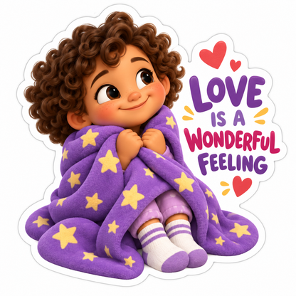 Love Is a Wonderful Feeling Child Blanket Vinyl Sticker Decal
