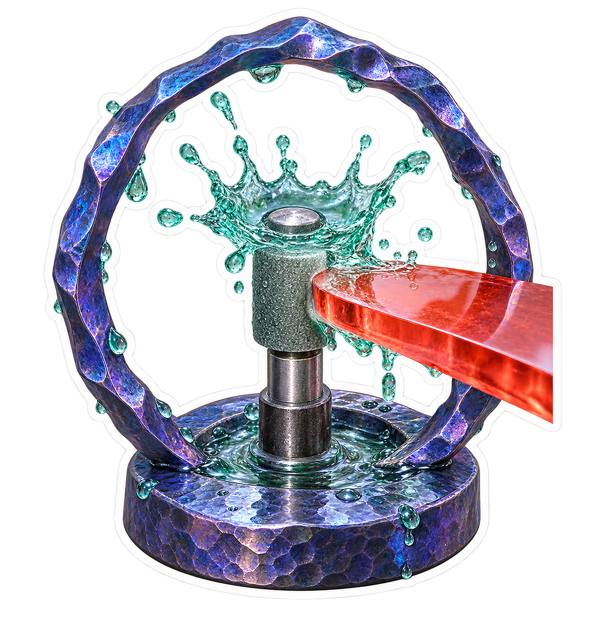 Glass Maker Niobium Grinder Bit Splash Halo Vinyl Sticker Decal