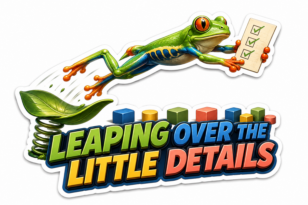 Leaping Details Frog Vinyl Sticker Decal