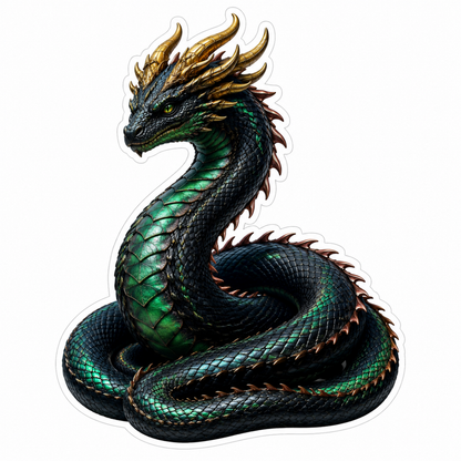 Mythical Folklore Obsidian Basilisk Vinyl Sticker Decal