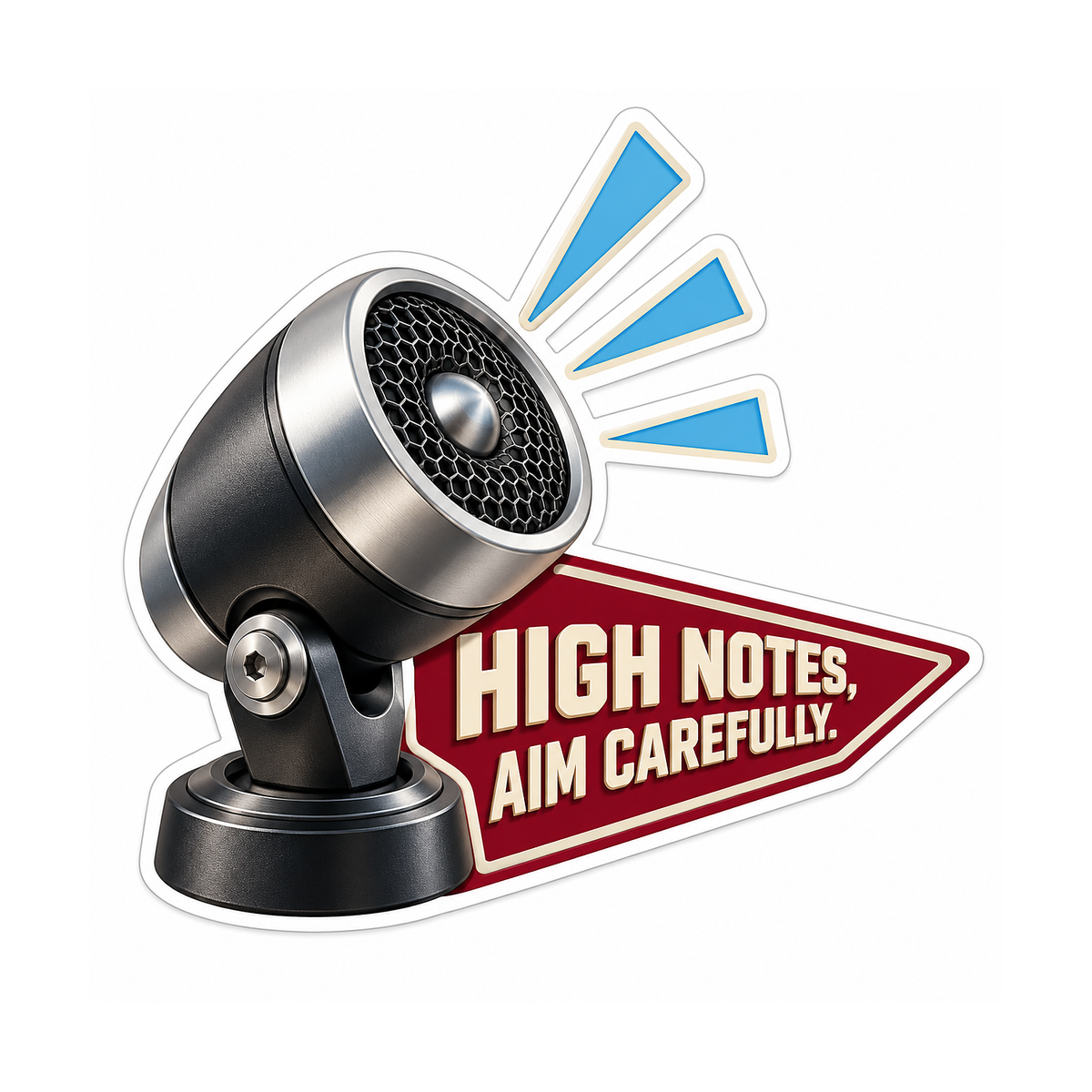 Tweeter Aiming Swivel Cup Vinyl Sticker Decal