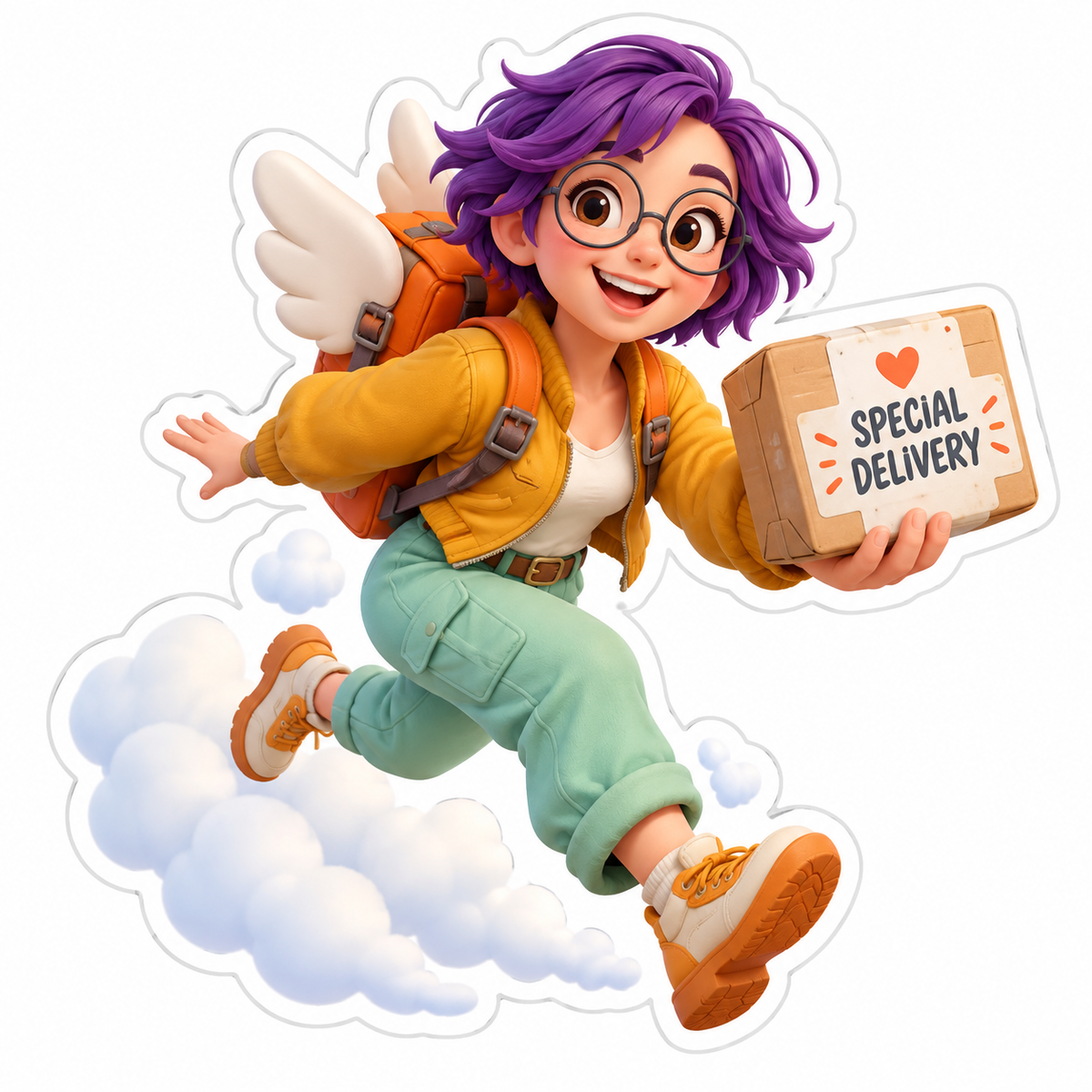 Female Sky Courier Vinyl Sticker Decal