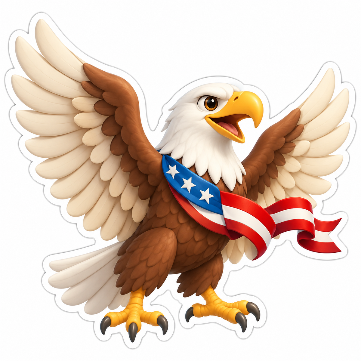 Patriotic Bald Eagle Vinyl Sticker Decal