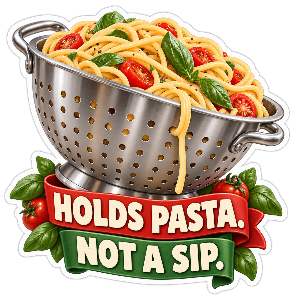 Holds Pasta Vinyl Sticker Decal