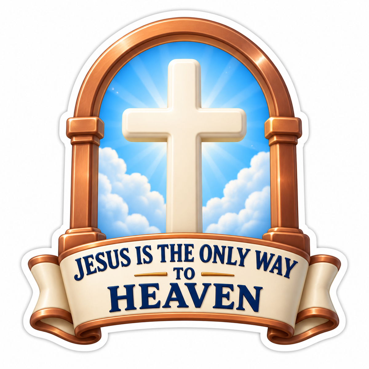 Jesus Is The Only Way To Heaven Vinyl Sticker Decal