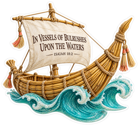 Bible Bulrush Vessel Isaiah 18 2 Vinyl Sticker Decal