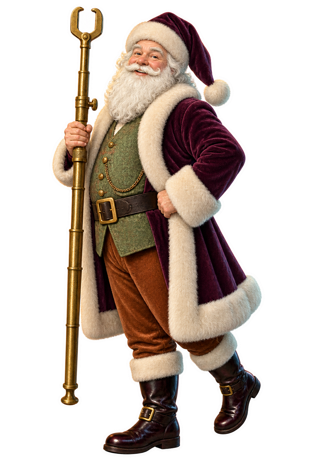 Santa Antique Brass Telescoping Cork Gauge Vinyl Sticker Decal