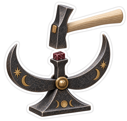 Forged Iron Martellina Hardie Crescent Seesaw Vinyl Sticker Decal