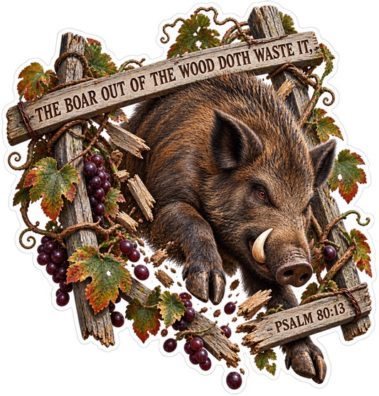 Bible Psalm 80 13 Boar Vine Vinyl Sticker Decal